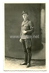 Wehrmacht Heer Foto, Gefreiter in Tropenuniform mit Seitengewehr
