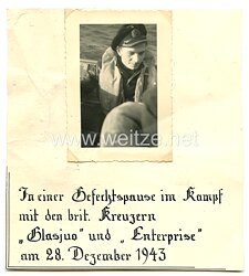 Kriegsmarine Foto, in einer Gefechtspause im Kampf mit den britischen Kreuzern 