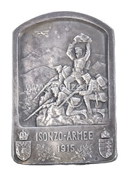 Österreich / K.u.K. Monarchie 1. Weltkrieg Kappenabzeichen "Isonzo-Armee 1915"