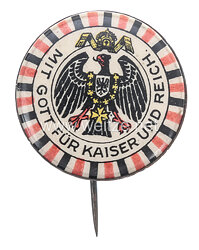 1. Weltkrieg patriotisches Abzeichen "Mit Gott für Kaiser und Reich"