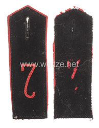 Preußen 1. Weltkrieg Paar Schulterklappen feldgrau für die Bluse und den Waffenrock für Mannschaften im 1. Westfälischen Pionier-Bataillon Nr. 7