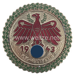 Standschützenverband Tirol-Vorarlberg - Gaumeisterabzeichen 1943 in Gold mit Eichenlaubkranz " KK-Gewehr "