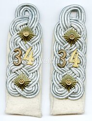 Wehrmacht Paar Schulterstücke für einen Oberst im Infanterie-Regiment Nr. 34