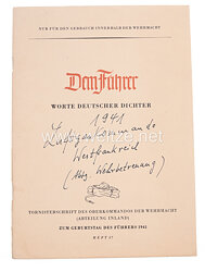 Dem Führer - Worte Deutscher Dichter - Zum Geburtstag des Führers 1941,