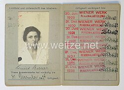 III. Reich - Ausweiskarte Siemens & Halske Winerwerk 