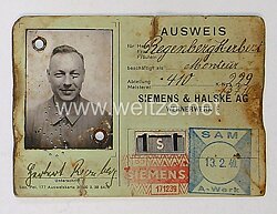 III. Reich - Ausweiskarte Siemens & Halske Wernerwerke F 