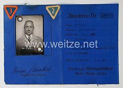 III. Reich - Ausweis Demag Aktiengesellschaft Werk Wetter ( Ruhr )