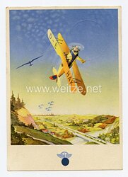 NSFK - farbige Propaganda-Postkarte - " Flugtag Hannover 25. September 1938 "