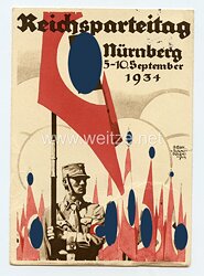 III. Reich - farbige Propaganda-Postkarte - " Reichsparteitag Nürnberg 5 - 10. September 1934 "
