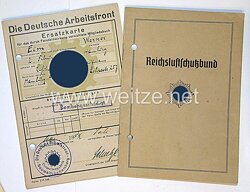 Reichsluftschutzbund ( RLB ) Ortsgruppe Hamburg Altona, + Ersatzkarte Die Deutsche Arbeitsfront