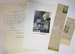 Heer - Nachkriegsunterschrift von Ritterkreuzträger General von Falkenhausen
