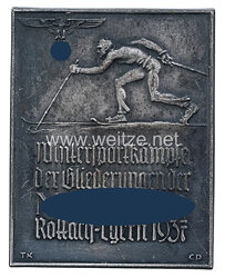 NSDAP tragbares Teilnehmerabzeichen "Wintersportkämpfe der Gliederungen der NSDAP Rottach-Egern 1937"