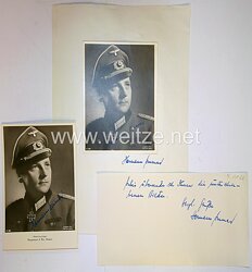 Heer - Nachkriegsunterschrift vom Ritterkreuzträger Hauptmann der Reserve Hermann Ammer