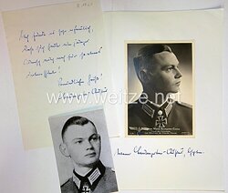 Heer - Nachkriegsunterschrift vom Ritterkreuzträger Hauptmann Werner Baumgarten - Crusius