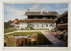 III. Reich - farbige Propaganda-Postkarte - " Haus Wachenfeld Landhaus des Reichskanzlers in Berchtesgaden ( Obersalzberg ) "