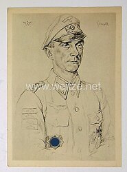 Heer - Willrich farbige Propaganda-Postkarte - Erfolgreicher Panzerbekämpfer der Infanterie