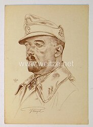 Heer - Willrich farbige Propaganda-Postkarte - Ritterkreuzträger Generalmajor Julius Ringel