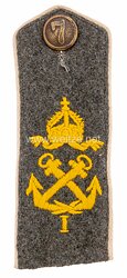 Kaiserliche Marine 1. Weltkrieg Seebataillon Einzel Schulterklappe feldgrau für Mannschaften des I. Seebataillon