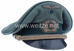 Kriegsmarine feldgraue Schirmmütze für einen Marinebeamten der Küstenartillerie bzw. Marine-Landeinheiten