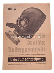 Die deutsche Volksgasmaske VM37 - Gebrauchsanweisung