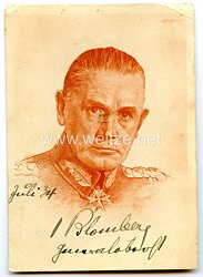 III. Reich - Originalunterschrift von Reichskriegsminister Werner von Blomberg 