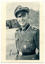 Waffen-SS - Originalunterschrift des Ritterkreuzträgers SS-Oberscharführer Ernst Stäudle