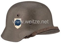 Waffen-SS Stahlhelm M 35 mit 1 Emblem