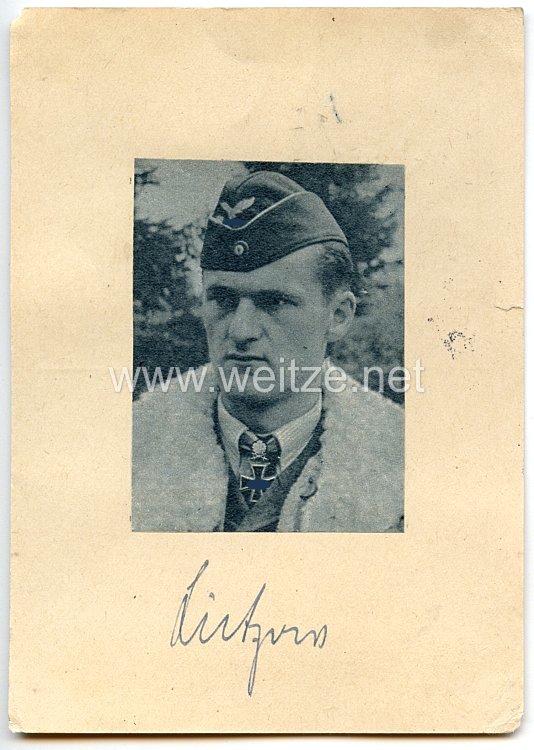 Luftwaffe - Originalunterschrift von Ritterkreuzträger Oberst Günther Lützow