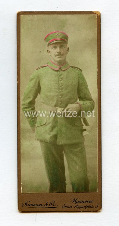 Preußen kleines Kabinettfoto eines Soldaten des Jäger-Bataillon Nr. 10