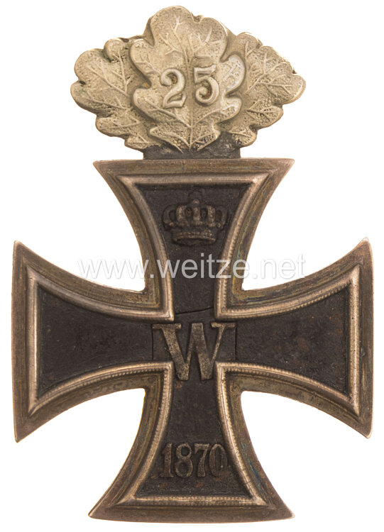 Preussen Eisernes Kreuz 1870 1. Klasse mit dem silbernen Eichenlaub mit Jubiläumszahl "25" Bild 2