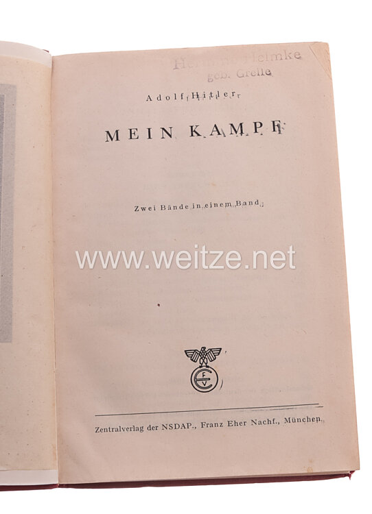 Mein Kampf - Dünndruck / Feldpostausgabe in Druckschrift von 1942 Bild 2