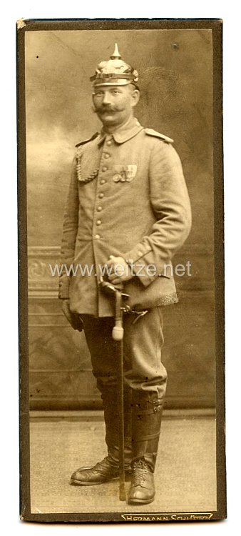 Preußen 1. Weltkrieg Kabinettfoto Unteroffizier in einem Infanterie-Regiment