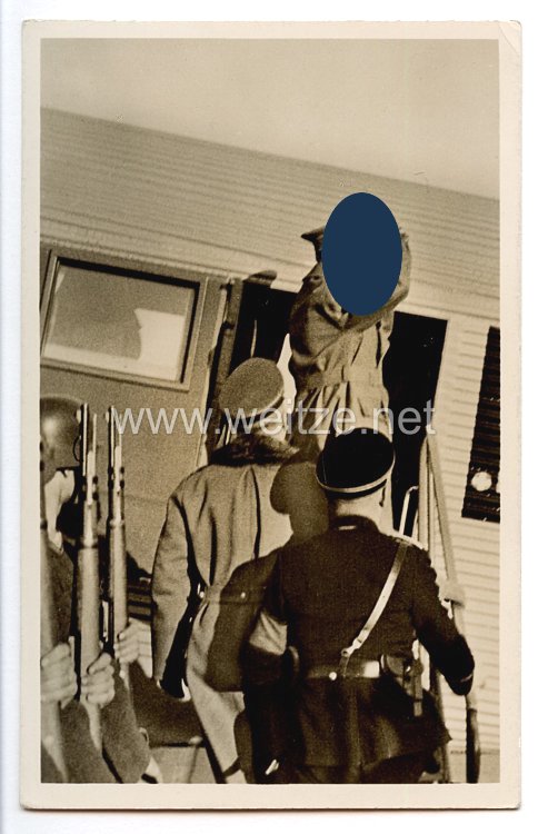 III. Reich - Propaganda-Postkarte - " Adolf Hitler in Oesterreich - Flugplatz Aspern. Der letzte Gruß des Führers an seine Wiener "