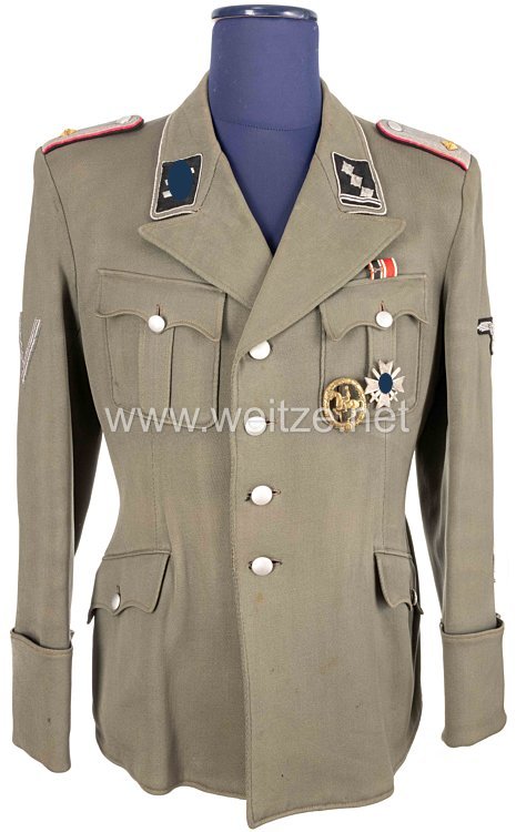 Waffen-SS offener Dienstrock für einen SS-Obersturmführer Veterinär Bild 2