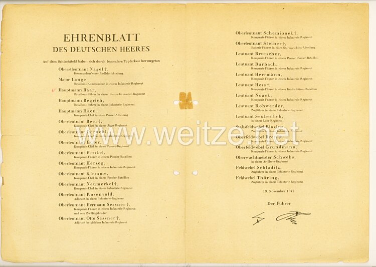 Ehrenblatt des deutschen Heeres - Ausgabe vom 19. November 1942 Bild 2
