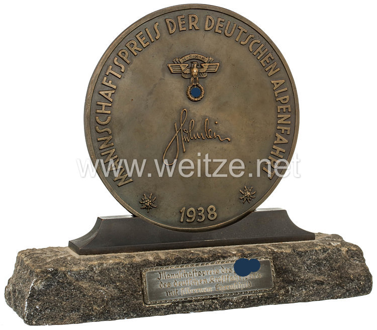NSKK - große nichttragbare Auszeichnung - " Mannschaftspreis des Führers des deutschen Kraftfahrsports mit silbernem Ehrenschild "