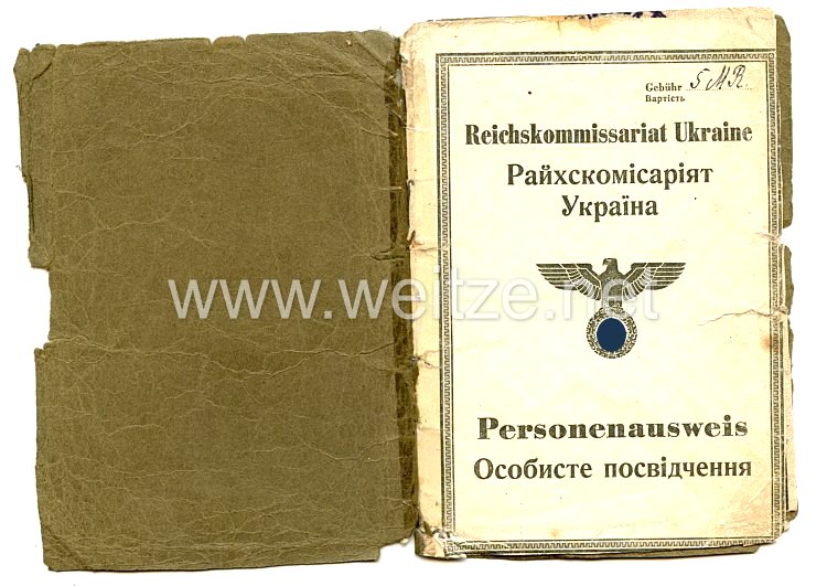 III. Reich / Reichskommissariat Ukraine - Personenausweis für eine Frau des Jahrgangs 1905 Bild 2
