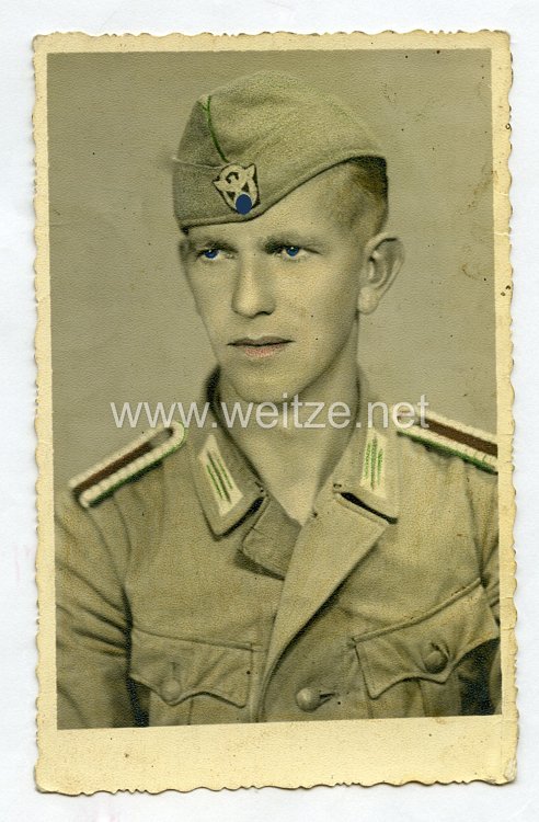 Polizei III. Reich Portraitfoto, Oberwachtmeister mit Schiffchen 