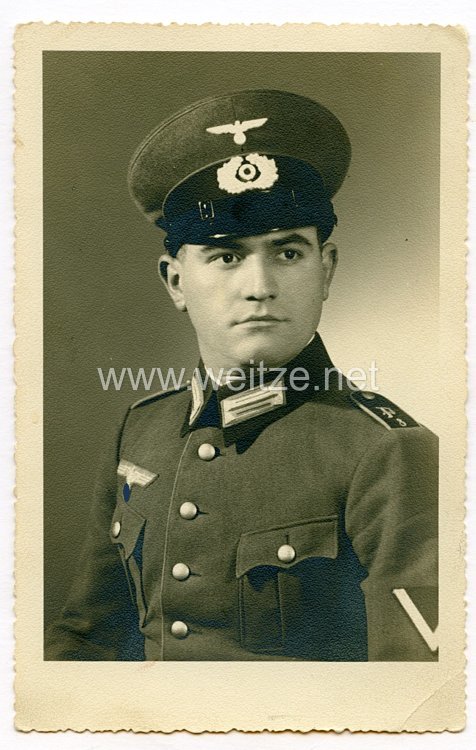Wehrmacht Portraitfoto, Gefreiter der Panzerabwehrabteilung 8.