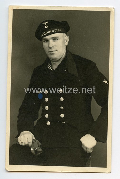 Kriegsmarine Portraitfoto, Matrose mit Tellermütze