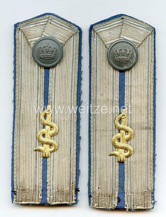 Bayern 1. Weltkrieg Paar Schulterstücke feldgrau für einen Feldunterarzt 