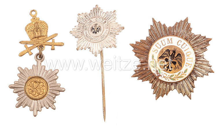 Preußen 3 Zivilabzeichen für ehemalige Angehörige der Preußischen Garde-Regimenter