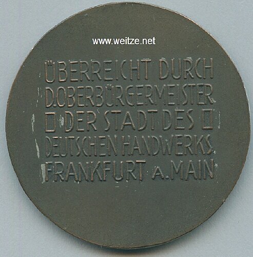 NSFK bronzene Erinnerungs-Medaille für de Teilnehmer "Mittelrheinischer Rundflug Frankfurt a.M. 1938" Bild 2