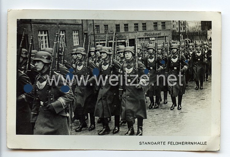 SA - Propaganda-Postkarte - " SA-Standarte Feldherrnhalle - Ringkragenträger im Marsch "