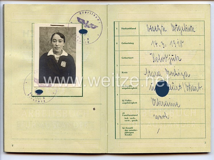 III. Reich - Arbeitsbuch für Ausländer  Bild 2