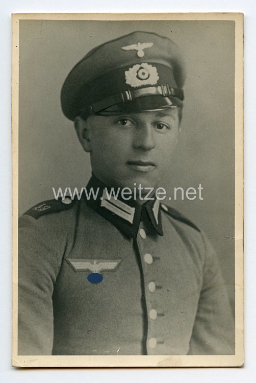 Wehrmacht Portraitfoto, Soldat mit Schirmmütze