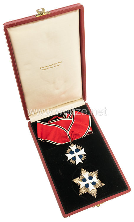 Deutscher Adlerorden Satz Verdienstkreuz 2. Klasse mit Bruststern im Verleihungsetui