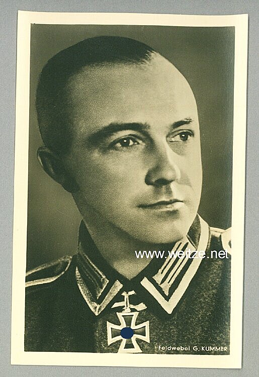 Heer - Portraitpostkarte von Ritterkreuzträger Feldwebel Gotthard Kummer