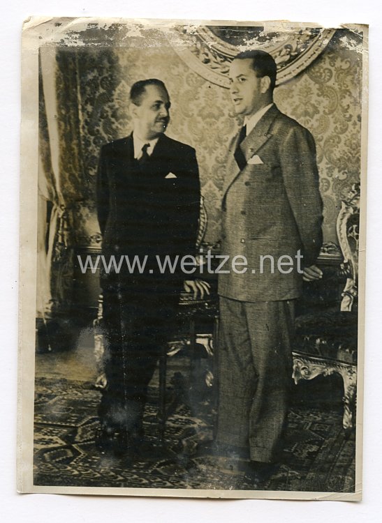 III. Reich Pressefoto. Zusammenkunft der Aussenminister Italien und Ungarns in Venedig. 8.1.1940.