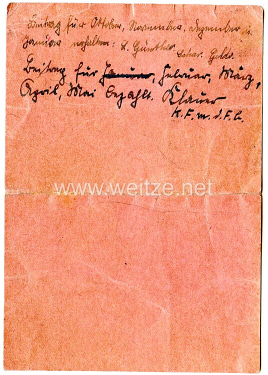 HJ - Hitlerjugend Vorläufiger Ausweis eines Jungen des Jahrgangs 1916 im Bann 224 Unterbann IV aus Treysa  Bild 2